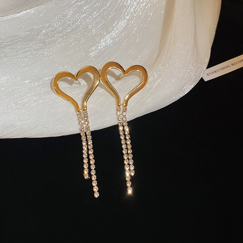 European and American Cross-border Long Wheat Ears Flowers Leaves Tassel Earrings Cold Style Elegant Earrings Light Luxury High-end Earrings