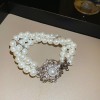 French Retro Baroque Crystal Pearl Bracelet, Light Luxury and High-End Bracelet, White, Fashionable and Versatile Hand Jewelry