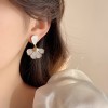 Silver needle flower love tassel earrings simple fashion Joker earrings small fresh light luxury high sense earrings wholesale