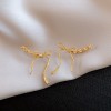 European and American Cross-border Long Wheat Ears Flowers Leaves Tassel Earrings Cold Style Elegant Earrings Light Luxury High-end Earrings