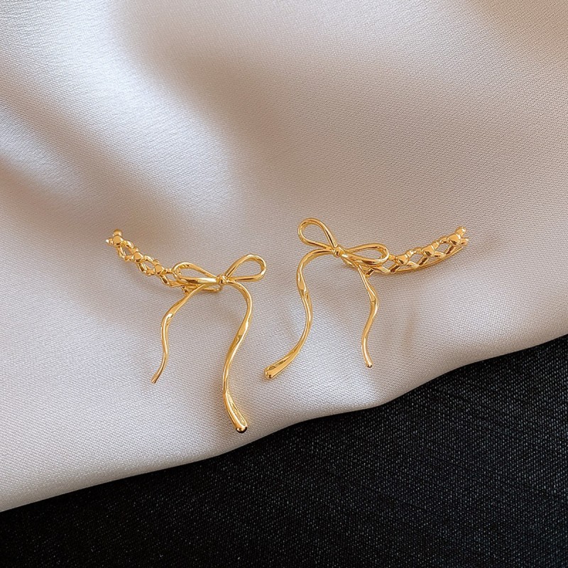 European and American Cross-border Long Wheat Ears Flowers Leaves Tassel Earrings Cold Style Elegant Earrings Light Luxury High-end Earrings
