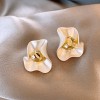 Silver needle flower love tassel earrings simple fashion Joker earrings small fresh light luxury high sense earrings wholesale