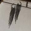 European and American Cross-border Long Wheat Ears Flowers Leaves Tassel Earrings Cold Style Elegant Earrings Light Luxury High-end Earrings
