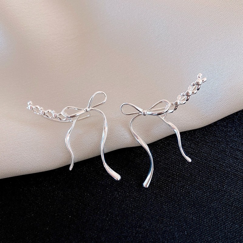 European and American Cross-border Long Wheat Ears Flowers Leaves Tassel Earrings Cold Style Elegant Earrings Light Luxury High-end Earrings