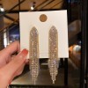 European and American Cross-border Long Wheat Ears Flowers Leaves Tassel Earrings Cold Style Elegant Earrings Light Luxury High-end Earrings