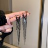 European and American Cross-border Long Wheat Ears Flowers Leaves Tassel Earrings Cold Style Elegant Earrings Light Luxury High-end Earrings