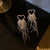 European and American Cross-border Long Wheat Ears Flowers Leaves Tassel Earrings Cold Style Elegant Earrings Light Luxury High-end Earrings