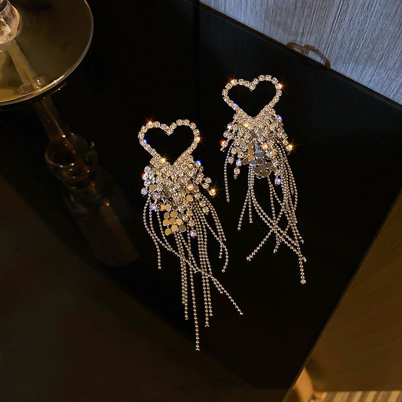 European and American Cross-border Long Wheat Ears Flowers Leaves Tassel Earrings Cold Style Elegant Earrings Light Luxury High-end Earrings