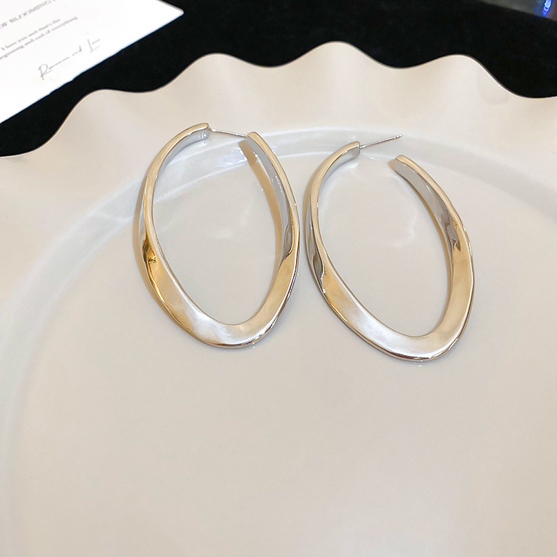 Silver Needle Circle Silver Earrings Light Luxury High-End Stud Earrings for Women Minimalist Fashion Versatile Earrings with a Unique Design