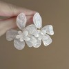 Silver needle flower love tassel earrings simple fashion Joker earrings small fresh light luxury high sense earrings wholesale