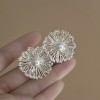 Silver needle flower love tassel earrings simple fashion Joker earrings small fresh light luxury high sense earrings wholesale