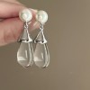 Silver needle flower love tassel earrings simple fashion Joker earrings small fresh light luxury high sense earrings wholesale