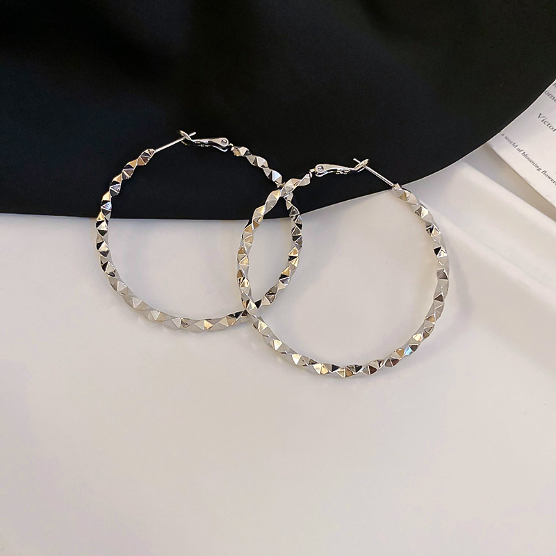 Silver Needle Circle Silver Earrings Light Luxury High-End Stud Earrings for Women Minimalist Fashion Versatile Earrings with a Unique Design