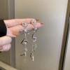 European and American Cross-border Long Wheat Ears Flowers Leaves Tassel Earrings Cold Style Elegant Earrings Light Luxury High-end Earrings
