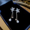 European and American Cross-border Long Wheat Ears Flowers Leaves Tassel Earrings Cold Style Elegant Earrings Light Luxury High-end Earrings