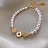 French Retro Baroque Crystal Pearl Bracelet, Light Luxury and High-End Bracelet, White, Fashionable and Versatile Hand Jewelry