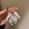 Silver needle flower love tassel earrings simple fashion Joker earrings small fresh light luxury high sense earrings wholesale