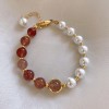 French Retro Baroque Crystal Pearl Bracelet, Light Luxury and High-End Bracelet, White, Fashionable and Versatile Hand Jewelry