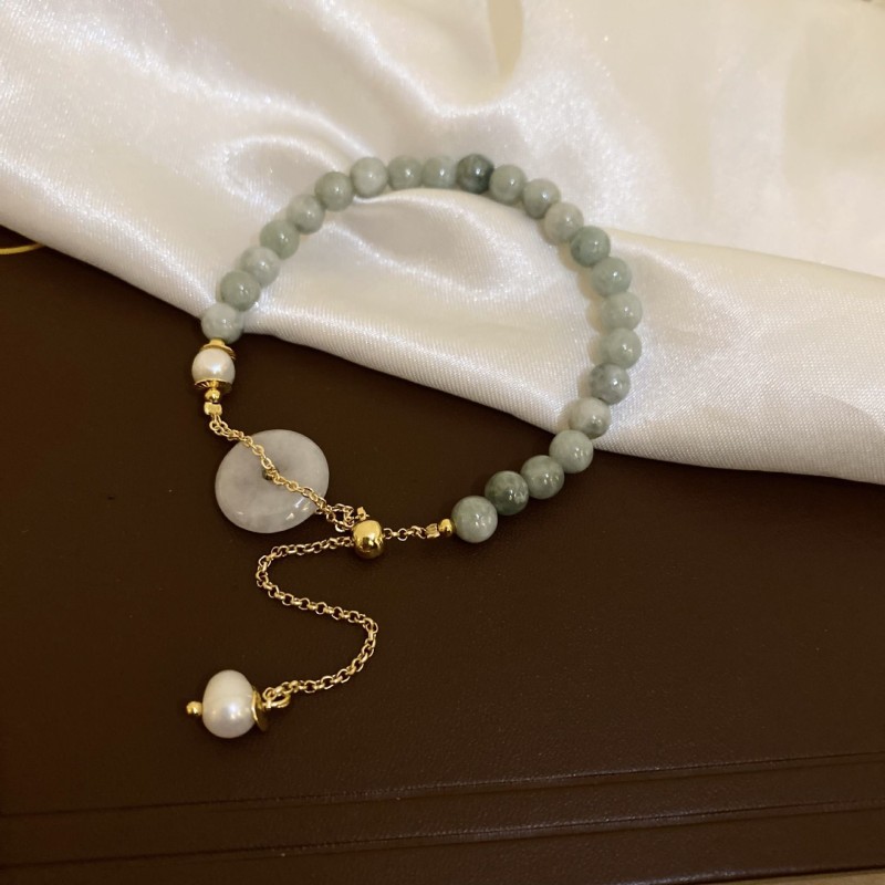 French Retro Baroque Crystal Pearl Bracelet, Light Luxury and High-End Bracelet, White, Fashionable and Versatile Hand Jewelry