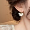 Silver needle flower love tassel earrings simple fashion Joker earrings small fresh light luxury high sense earrings wholesale