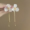 Silver needle flower love tassel earrings simple fashion Joker earrings small fresh light luxury high sense earrings wholesale