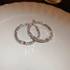 Silver Needle Circle Silver Earrings Light Luxury High-End Stud Earrings for Women Minimalist Fashion Versatile Earrings with a Unique Design