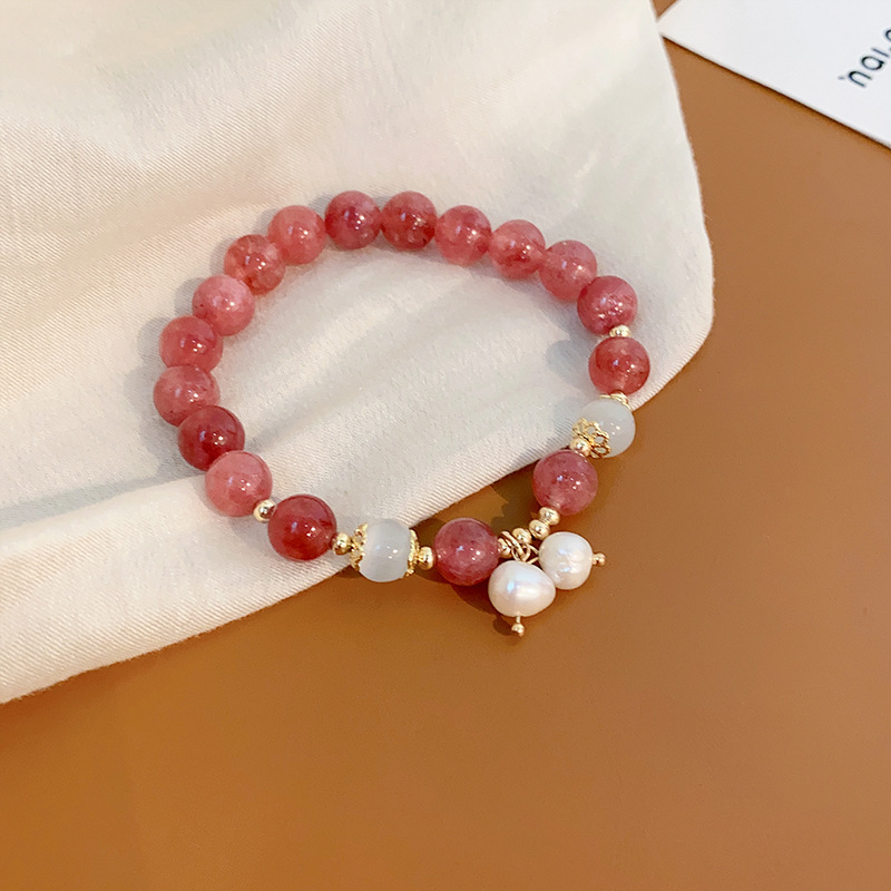 French Retro Baroque Crystal Pearl Bracelet, Light Luxury and High-End Bracelet, White, Fashionable and Versatile Hand Jewelry