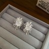 European and American Cross-border Long Wheat Ears Flowers Leaves Tassel Earrings Cold Style Elegant Earrings Light Luxury High-end Earrings