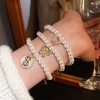 French Retro Baroque Crystal Pearl Bracelet, Light Luxury and High-End Bracelet, White, Fashionable and Versatile Hand Jewelry