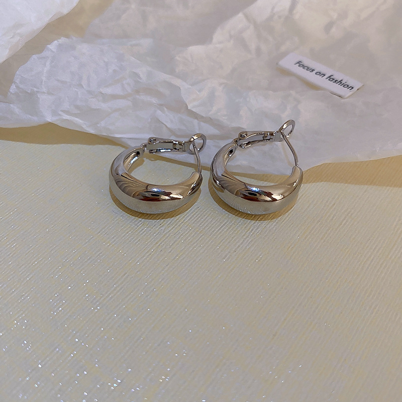 Silver Needle Circle Silver Earrings Light Luxury High-End Stud Earrings for Women Minimalist Fashion Versatile Earrings with a Unique Design