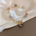 French Retro Baroque Crystal Pearl Bracelet, Light Luxury and High-End Bracelet, White, Fashionable and Versatile Hand Jewelry