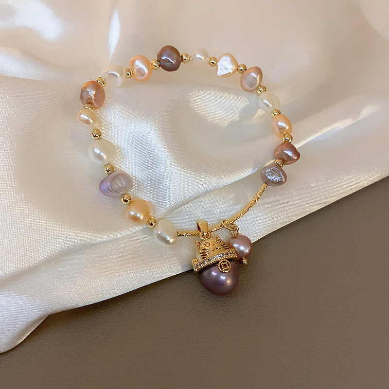French Retro Baroque Crystal Pearl Bracelet, Light Luxury and High-End Bracelet, White, Fashionable and Versatile Hand Jewelry