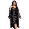 Plus Size Printed Pajamas Home Clothes Thin Outer Long Pajamas suit Lace-Up Nightgown Two-Piece Set for Women