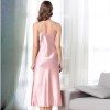 Cross-border direct supply imitation silk nightgown ladies summer suspenders skirt V-neck sexy long pajamas home manufacturers supply