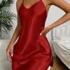 Amazon Women’s Casual Home Clothes Sexy Short Skirt Small Sling Solid Color Pure Desire European and American Women’s Nightgown Nightgown