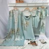 Homewear Simple Five-Piece Printed Cherry Pajamas Women’s Thin Nightgown Suspender Shorts Suspender Skirt Suit