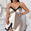 plus size Women’s Backless Sexy Slip Skirt Imitation Silk Nightgown Casual Loose Home Wear Thin Ice Silk Pajamas