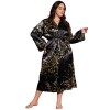 European and American Style Spring and Summer Cross-Border Printed Bathrobe for Women, Sexy and Fashionable Imitation Silk Nightgown, Fashionable and Casual Home Wear