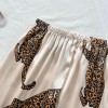 European and American Style Cross-Border Pajamas Leopard Print Camisole and Long Pants Set, Fashionable Faux Silk Loungewear Pajama Set