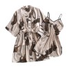 Amazon Cross-border Silk Pajamas Sexy V-neck Long Sling Nightgown Two-piece Pajamas Home Clothes suit
