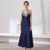 Simulated Silk Pajamas for Women, Lace Sexy V-Neck Long Suspender Nightgown, Pajamas, Home Clothes, Drop Shipping