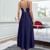 Summer comfortable imitation silk nightgown, women's sexy suspender nightgown, ice silk nightgown, long skirt, home clothing wholesale