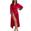 Amazon cross-border new women's bathrobe, sexy nightgown, home wear, casual ice silk pajamas, nightgown wholesale