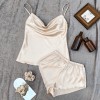 New Solid Color Ice Silk Pajamas for Women, Thin Home Suspender Shorts Set, Sexy and Light Two-Piece Home Clothes