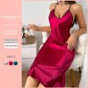 Cross-Border Amazon Suspender Nightgown Thin Simulated Silk Home Clothes European and American Style Feminine Backless Suspender Skirt