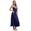 Summer comfortable imitation silk nightgown, women's sexy suspender nightgown, ice silk nightgown, long skirt, home clothing wholesale