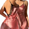 Danny Lin European and American Style Cross-Border Spring and Summer Thin Imitation Silk Spaghetti Strap Nightgown Short Home Dress Suspender Skirt