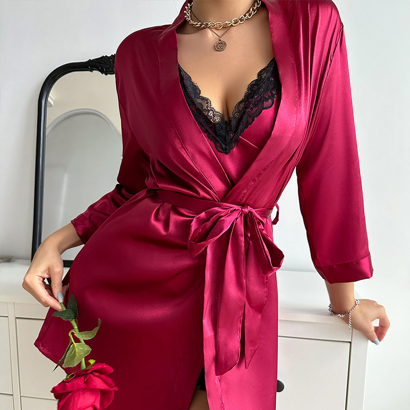 Senior Sling Nightdress Sexy Nightgown European and American Pajamas Sexy New Home Clothes Cross-border Women Sling Nightdress