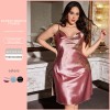 Denny Lin Plus Size Silk Slip Dress Spring and Summer Sexy Printed Simple Pajamas Women’s Home Clothes Pajamas