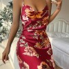 Sexy Short Backless Home Nightgown Pure Color Summer V Neck Cross Suspender Skirt Imitation Silk Thin Dress for Women